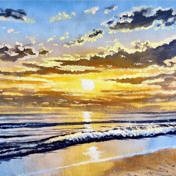 Acrylic Painting of a Beach