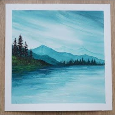 Watery Landscape Painting on Canvas