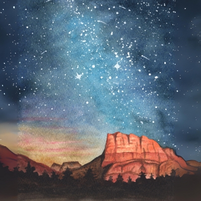 Desert Painting Night Sky