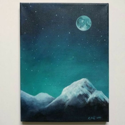 Mountain Sky Painting on Canvas