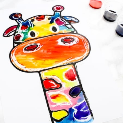 Abstract Giraffe Watercolor Painting