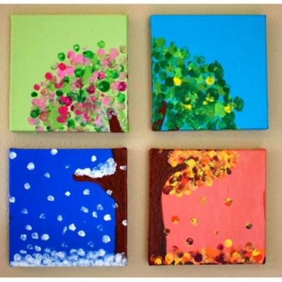 Seasons Handprint Canvases