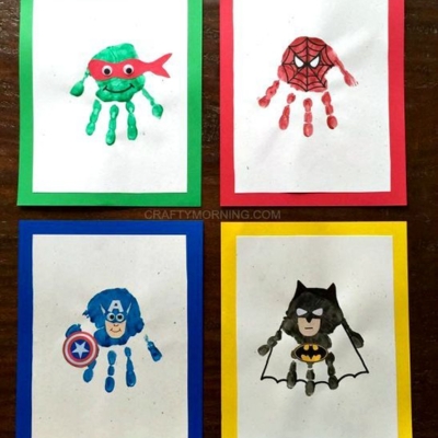 Superhero Handprint Painting