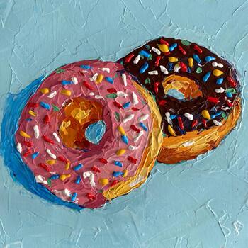 Painting of Donuts with Sprinkles with Acrylics