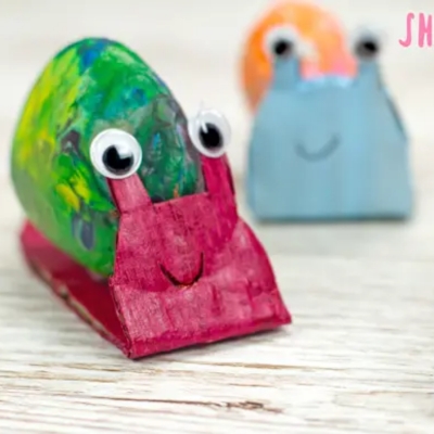 Shake Painted Rock Snail Craft