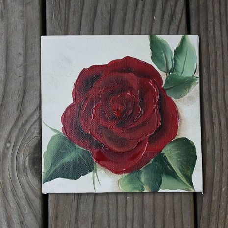 Rose Acrylic Painting 465 × 465