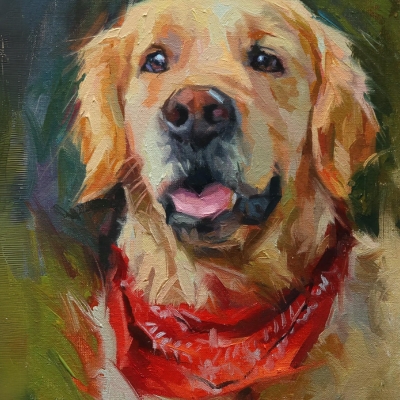 Dog Oil Painting