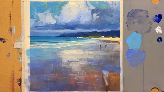 Fresh Oil Painting of a Beach