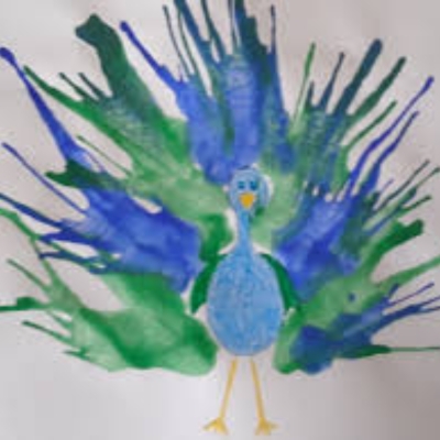 Straw Painting to Make Dreamy Peacocks