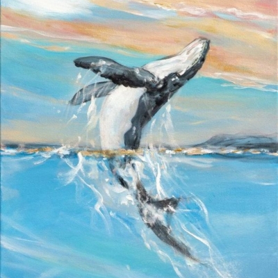 Wonderful Whales Painting on Canvas