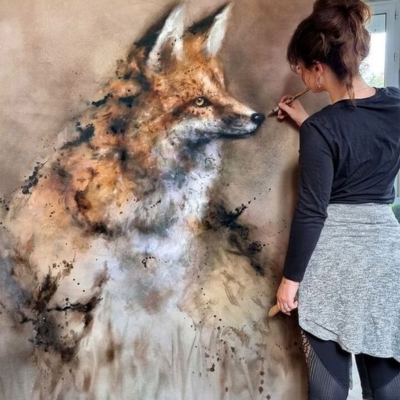 Fox Painting on Canvas