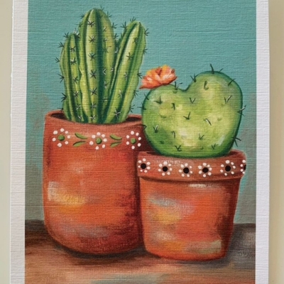 Cacti Painting on Canvas