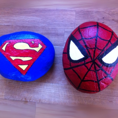 Superhero Rock Painting for Kids