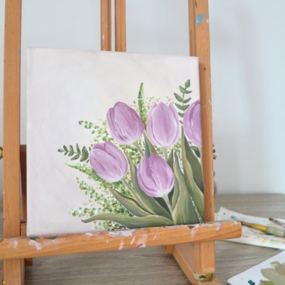 Canvas Tulip Painting