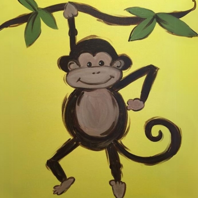 Cute Monkey Hanging On a Tree